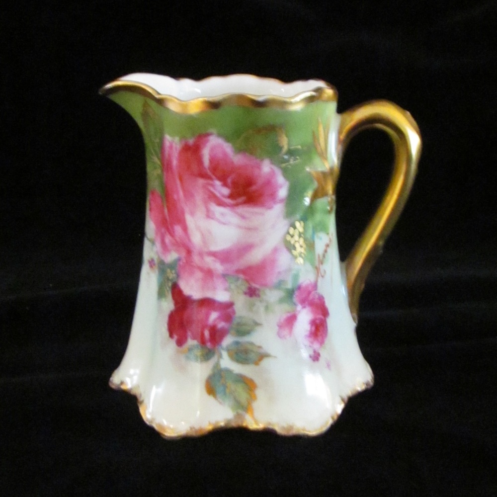 Antique Haviland France Signed Handpainted Creamer